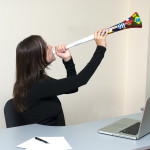 Business Woman With Vuvuzela